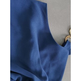 Vestido elegante com renda e decote nas costas, com laço na frente - Vestido midi sem mangas de corte justo para mulheres, branco, perfeito para o verão, vestuário de ocasião, vestido com bainha de renda, moda sem mangas, tecido de qualidade