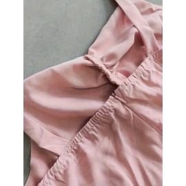 Vestido elegante com renda e decote nas costas, com laço na frente - Vestido midi sem mangas de corte justo para mulheres, branco, perfeito para o verão, vestuário de ocasião, vestido com bainha de renda, moda sem mangas, tecido de qualidade
