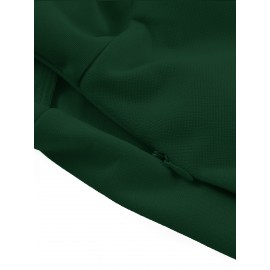 Vestido midi elegante com decote profundo e ombros descobertos para mulheres - Cintura de um ombro, verde vibrante, perfeito para festas e eventos de moda