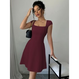 YY1222012 Vestido Elegante de Cor Sólida