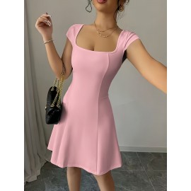 YY1222012 Vestido Elegante de Cor Sólida