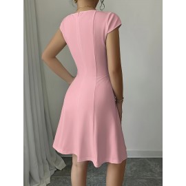 YY1222012 Vestido Elegante de Cor Sólida