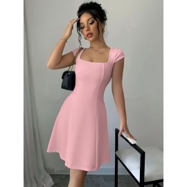 YY1222012 Vestido Elegante de Cor Sólida