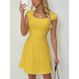 YY1222012 Vestido Elegante de Cor Sólida