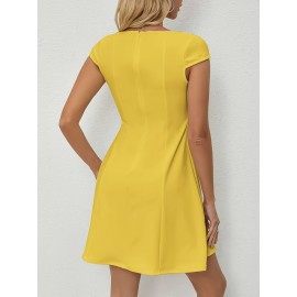 YY1222012 Vestido Elegante de Cor Sólida