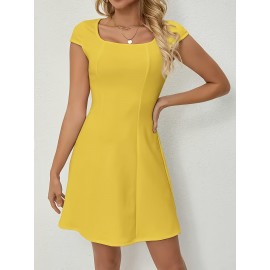 YY1222012 Vestido Elegante de Cor Sólida