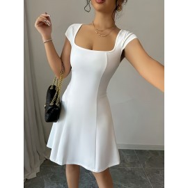 YY1222012 Vestido Elegante de Cor Sólida