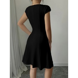 YY1222012 Vestido Elegante de Cor Sólida