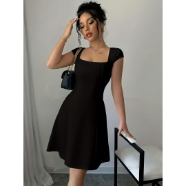 YY1222012 Vestido Elegante de Cor Sólida