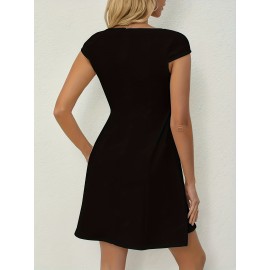 YY1222012 Vestido Elegante de Cor Sólida