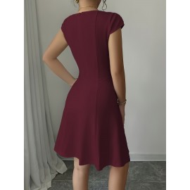 YY1222012 Vestido Elegante de Cor Sólida