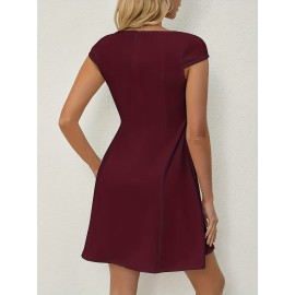 YY1222012 Vestido Elegante de Cor Sólida