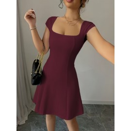 YY1222012 Vestido Elegante de Cor Sólida