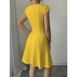 YY1222012 Vestido Elegante de Cor Sólida