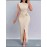 Vestido Elegante sem Mangas com Fendas para Mulheres
