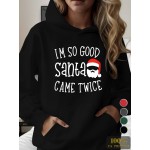 O Papai Noel Vem Duas Vezes, Camiseta Com Capuz De Tamanho Grande Para Senhoras