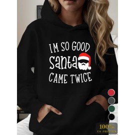 O Papai Noel Vem Duas Vezes, Camiseta Com Capuz De Tamanho Grande Para Senhoras