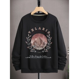 Moletom com Estampa de Paisagem da Montanha Velaris - Blusa Aconchegante para Homens e Mulheres, Manga Comprida Gola Redonda, Roupa Casual Outono/Inverno com Citação Inspiradora, Lavável à Máquina, Conforto Diário | Moletom com Gola Redonda | Acabamento e