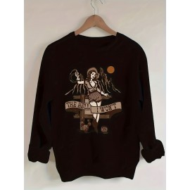 Moletom Feminino Estilo Western com Estampa - 