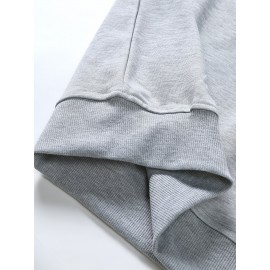 Suéter Casal de Poliéster, Suéter de Cor Pura, Moda Casual para Casa, Suéter Confortável de Manga Longa Combinando com Tudo, Top Casual de Primavera e Outono