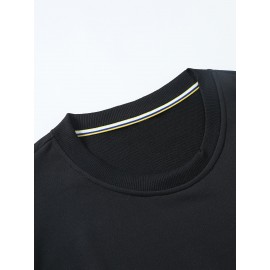 Suéter Casal de Poliéster, Suéter de Cor Pura, Moda Casual para Casa, Suéter Confortável de Manga Longa Combinando com Tudo, Top Casual de Primavera e Outono