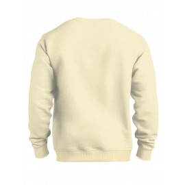 Suéter Casal de Poliéster, Suéter de Cor Pura, Moda Casual para Casa, Suéter Confortável de Manga Longa Combinando com Tudo, Top Casual de Primavera e Outono