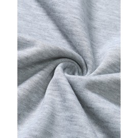 Suéter Casal de Poliéster, Suéter de Cor Pura, Moda Casual para Casa, Suéter Confortável de Manga Longa Combinando com Tudo, Top Casual de Primavera e Outono