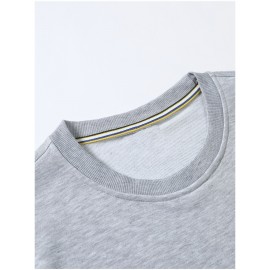 Suéter Casal de Poliéster, Suéter de Cor Pura, Moda Casual para Casa, Suéter Confortável de Manga Longa Combinando com Tudo, Top Casual de Primavera e Outono