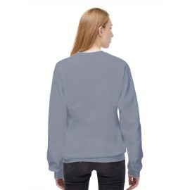 Suéter de poliéster para amantes, estampa de Feliz Ano Novo para o Dia dos Namorados, moda casual para casa, suéter solto e confortável de manga longa para amantes, top esportivo casual de primavera e outono, adequado para homens e mulheres, como pre