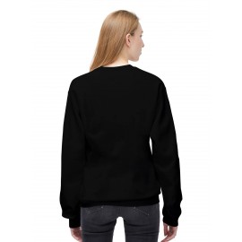 Suéter de poliéster para amantes, estampa de Feliz Ano Novo para o Dia dos Namorados, moda casual para casa, suéter solto e confortável de manga longa para amantes, top esportivo casual de primavera e outono, adequado para homens e mulheres, como pre