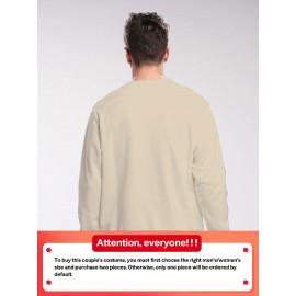 Suéter de poliéster para amantes, estampa de Feliz Ano Novo para o Dia dos Namorados, moda casual para casa, suéter solto e confortável de manga longa para amantes, top esportivo casual de primavera e outono, adequado para homens e mulheres, como pre