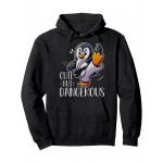 T-shirt de manga curta com tema de pinguim fofa mas perigosa com padrões de animais para mulheres é suave, confortável e versátil. Recomendação de verão: um sweatshirt com capuz elegante para homens e mulheres. Hoodie fashionável