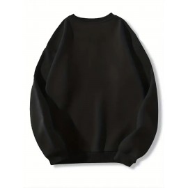 Estilo de Equipe: Camisola Casual de Gola Redonda para Mulheres, Texto 