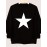 1pc Blusa Feminina Casual de Algodão com Estampa de Estrelas Geométricas - Tecido de Malha Levemente Elástico, Forro de Fleece, Manga Longa para Outono/Inverno