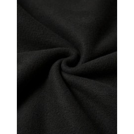 1pc Blusa Feminina Casual de Algodão com Estampa de Estrelas Geométricas - Tecido de Malha Levemente Elástico, Forro de Fleece, Manga Longa para Outono/Inverno