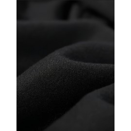 Moletom Feminino Casual - Cor Sólida, Gola Redonda, Manga Longa com Estampa Geométrica, Lavável à Máquina - Algodão Aconchegante, Lavável à Máquina - Adequado para Primavera, Outono e Inverno, 430g