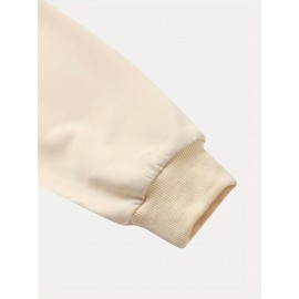 Moletom Casual Feminino de Gola Redonda Oversized - Estampa Geométrica Rosa Suave, Corte Relaxado, Lavável à Máquina, Conforto para Todas as Estações, Blusa Clássica para Senhoras, Tecido Respirável, Pulôver Elegante