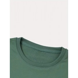 Moletom Casual Feminino de Gola Redonda Oversized - Estampa Geométrica Rosa Suave, Corte Relaxado, Lavável à Máquina, Conforto para Todas as Estações, Blusa Clássica para Senhoras, Tecido Respirável, Pulôver Elegante