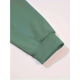 Moletom Casual Feminino de Gola Redonda Oversized - Estampa Geométrica Rosa Suave, Corte Relaxado, Lavável à Máquina, Conforto para Todas as Estações, Blusa Clássica para Senhoras, Tecido Respirável, Pulôver Elegante