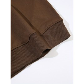 Moletom Casual Feminino de Gola Redonda Oversized - Estampa Geométrica Rosa Suave, Corte Relaxado, Lavável à Máquina, Conforto para Todas as Estações, Blusa Clássica para Senhoras, Tecido Respirável, Pulôver Elegante