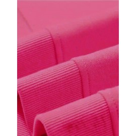 Moletom Casual Feminino de Gola Redonda Oversized - Estampa Geométrica Rosa Suave, Corte Relaxado, Lavável à Máquina, Conforto para Todas as Estações, Blusa Clássica para Senhoras, Tecido Respirável, Pulôver Elegante