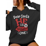 Querido Papai Noel, Ele É o Travesso - Moletom para Casais de Mulheres, Roupas de Natal | Moda Sazonal | Moletom de Textura de Malha, Roupas de Natal