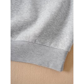 Moletom feminino Y2K elegante com gráfico de rato dos desenhos animados, Moletom com capuz de gola redonda, Top casual esportivo de manga comprida com gola redonda, Poliéster, Todas as estações, Tamanho adulto, Tecido de malha, Material elástico