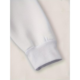 Blusa de moletom casual de manga longa para mulheres com estampa de letras - Poliéster, gola redonda, corte ajustado, primavera/outono, lavável à máquina