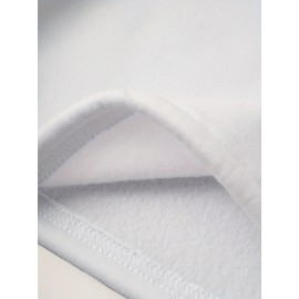 Blusa de moletom casual de manga longa para mulheres com estampa de letras - Poliéster, gola redonda, corte ajustado, primavera/outono, lavável à máquina
