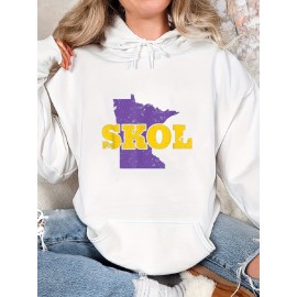 Moletom com Capuz Clássico e Aconchegante do Futebol de Minnesota - Branco Casual de Manga Longa com Design 