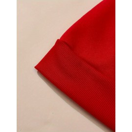 1pc Moletom Feminino Casual de Algodão com Manga Longa e Estampa de Slogan, Bolsos e Cordão Ajustável - Pulôver de Malha Confortável para Outono/Inverno