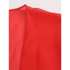 Xale Elegante de Poliéster Transparente com Detalhe de Laço na Frente – Acessório de Vestido Versátil, Leve e Respirável, Perfeito para Eventos de Primavera/Verão/Outono, Realçador de Roupa Estiloso|Xale com Laço na Frente|Textura Lisa e Brilhante, Xale C