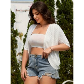 Cardigã Leve Feminino - Jaqueta de Camadas Aberta, Tecido Macio e Elástico, Lavável à Máquina para Todas as Estações em Lavanda Pastel & Cor Sólida, Suéter Casual para o Escritório Diário, Tecido Respirável, Top Versátil, Caimento Relaxado, Textura Confor