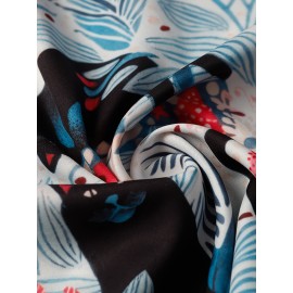Camisa de manga curta para mulheres da moda europeia e americana com direção, gola e padrão de gato preto estampado em toda a camisa casual para casal